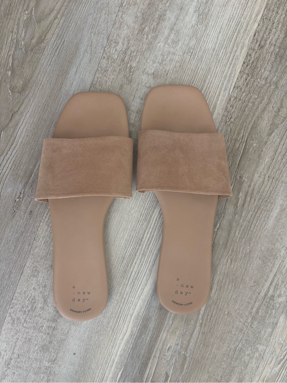 a new day Nude Suede Slide Sandals